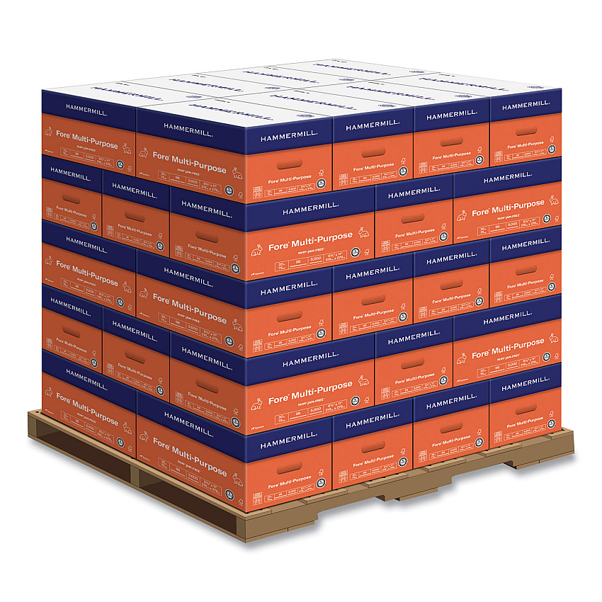 Hammermill Fore Multipurpose Print Paper, 96 Bright, 20 lb, 8.5 x 11, White, 500 Sheets/Ream, 10 Reams/Carton, 40 Cartons/Pallet (103267PLT)