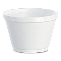 Dart Foam Containers, 6 oz, White, 50/Bag, 20 Bags/Carton (6SJ12)