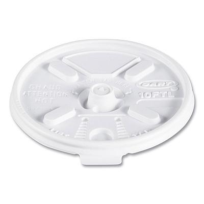 Dart Lift n' Lock Plastic Hot Cup Lids, Fits 10 oz Cups, White, 1,000/Carton (10FTL)