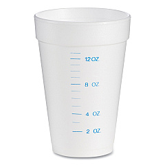 Dart Graduated Foam Medical Cups, 16 oz, White, 25/Pack, 40 Packs/Carton (16J16GRAD)