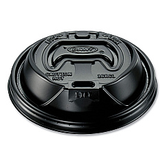 Dart Optima Reclosable Lid, Fits 12 oz to 24 oz Foam Cups, Black, 100 Pack, 10 Packs/Carton (16RCLBLK)