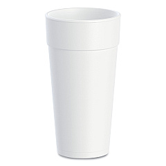 Dart Foam Drink Cups, Hot/Cold, 24 oz, White, 25/Bag, 20 Bags/Carton (24J16)