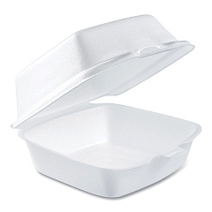 Dart Foam Hinged Lid Containers, 5.38 x 5.5 x 2.88, White, 500/Carton (50HT1)