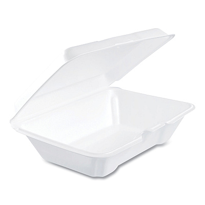 Dart Foam Hinged Lid Containers, 1-Compartment, 6.4 x 9.3 x 2.9, White, 200/Carton (205HT1)