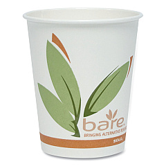 Dart Bare by Solo Eco-Forward Recycled Content PCF Paper Hot Cups, 10 oz, Green/White/Beige, 1,000/Carton (370RC)