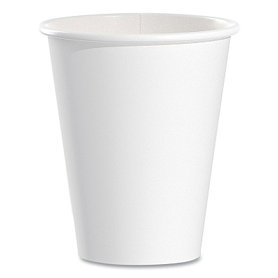 Dart Single-Sided Poly Paper Hot Cups, 8 oz, White, 50/Bag, 20 Bags/Carton (378W2050)