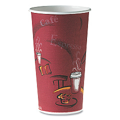 Dart Polycoated Hot Paper Cups, 20 oz, Bistro Design, 600/Carton (420SI)