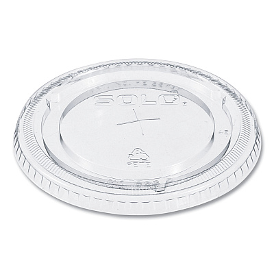 Dart PETE Flat Straw-Slot Cold Cup Lids, Fits 16 oz to 24 oz, Clear, 100/Pack, 10 Packs/Carton (626TSCT)