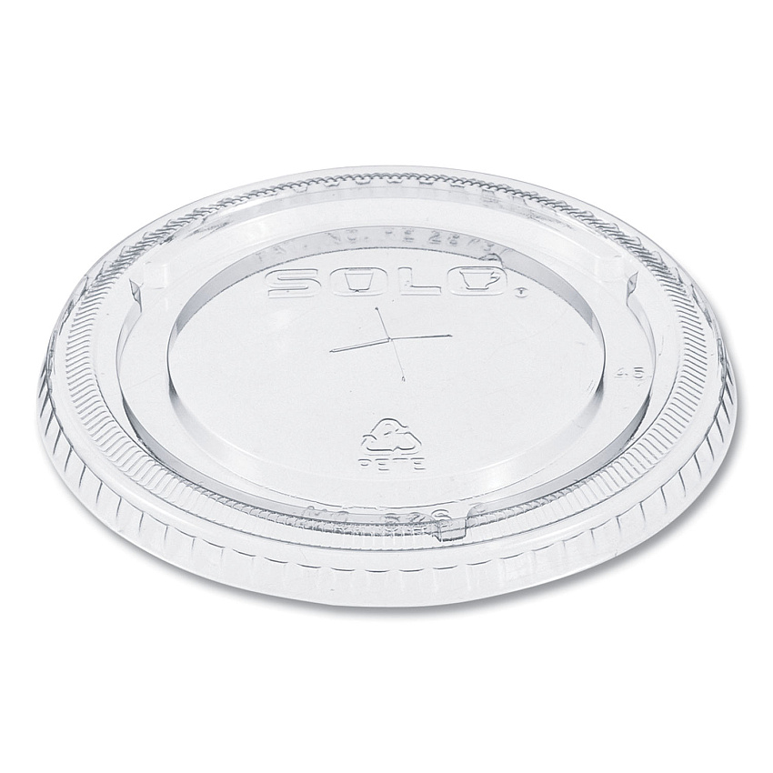 Dart PETE Flat Straw-Slot Cold Cup Lids, Fits 16 oz to 24 oz, Clear, 100/Pack, 10 Packs/Carton (626TSCT)