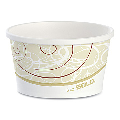 Dart Flexstyle Double Poly Paper Containers, 8 oz, Symphony Design, 25/Pack (HS4085SYM)