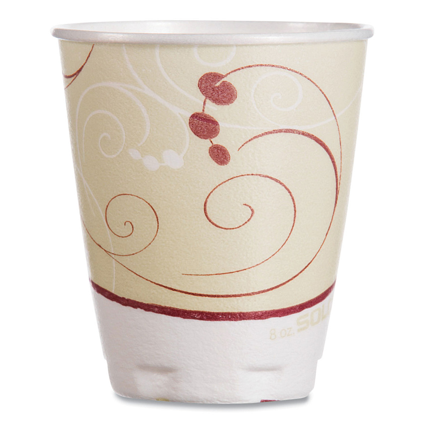 Dart Trophy Plus Dual Temperature Insulated Cups in Symphony Design, 8 oz, Beige, 100/Pack (X8J8002PK)