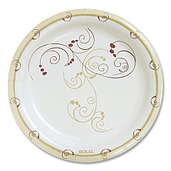 Dart Symphony Paper Dinnerware, Mediumweight Plate, 8.5" dia, Tan, 125/Pack, 4 Packs/Carton (MP9RJ8001CT)