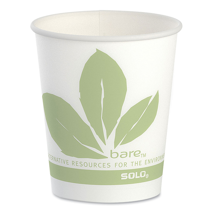 SOLO Cup Company Bare Eco-Forward Treated Paper Cold Cups, 5 oz, Green/White, 100/Sleeve, 30 Sleeves/Carton (R53BBJD110CT)