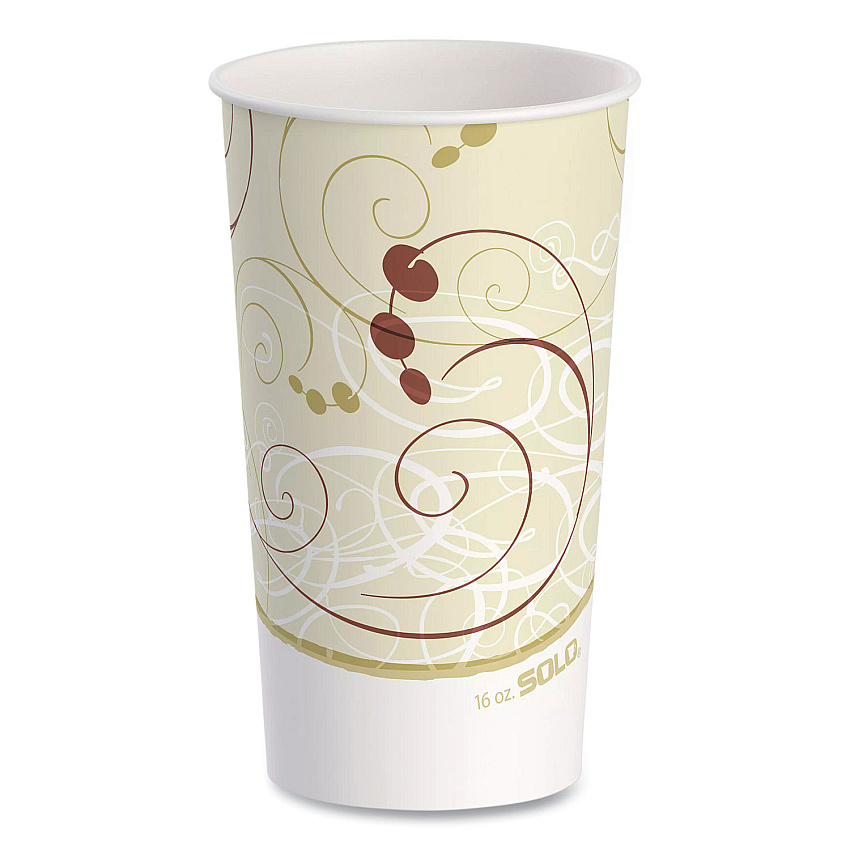 Dart Symphony Paper Cold Cups, 16 oz,  White/Beige, 50/Sleeve, 20 Sleeves/Carton (RP16PSYM)