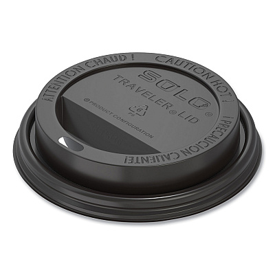 Dart Traveler Cappuccino Style Dome Lid, Fits 10 oz to 24 oz Cups, Black, 100/Sleeve, 10 Sleeves/Carton (TLB316)