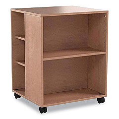 Durable Flexible Multi-Functional Cart for Office Storage, Wood, 6 Shelves, 20.79 x 23.31 x 29.45, Beech (311347)
