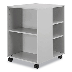 Durable Flexible Multi-Functional Cart for Office Storage, Wood, 6 Shelves, 20.79 x 23.31 x 29.45, Gray (311310)