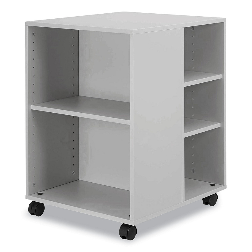 Durable Flexible Multi-Functional Cart for Office Storage, Wood, 6 Shelves, 20.79 x 23.31 x 29.45, Gray (311310)