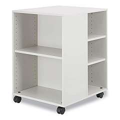 Durable Flexible Multi-Functional Cart for Office Storage, Wood, 6 Shelves, 20.79 x 23.31 x 29.45, White (311302)