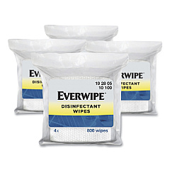 Everwipe Disinfectant Wipes, 6 x 8, Lemon, 800/Bag, 4 Bags/Carton (192805)