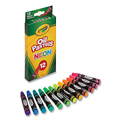 Crayola Neon Oil Pastels, 12 Assorted Colors, 12/Pack (524613)