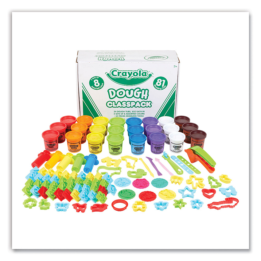 Crayola Dough Classpack, 3 oz, 8 Assorted Colors with 81 Modeling Tools (570172)