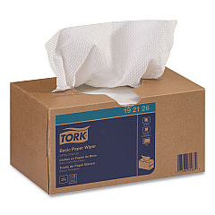 Tork Basic Paper Wiper, 1-Ply, 9 x 10.5, White, 250/Box, 24 Boxes/Carton (192126)