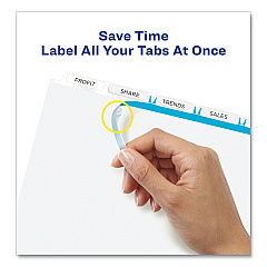 Avery Print and Apply Index Maker Clear Label Dividers, 5 White Tabs, Letter (11438)