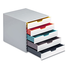 Durable Desktop Document Sorter, 5 Sections, For File Size A4 to C4, 11 x 14 x 11.5, Assorted Colors (762527)