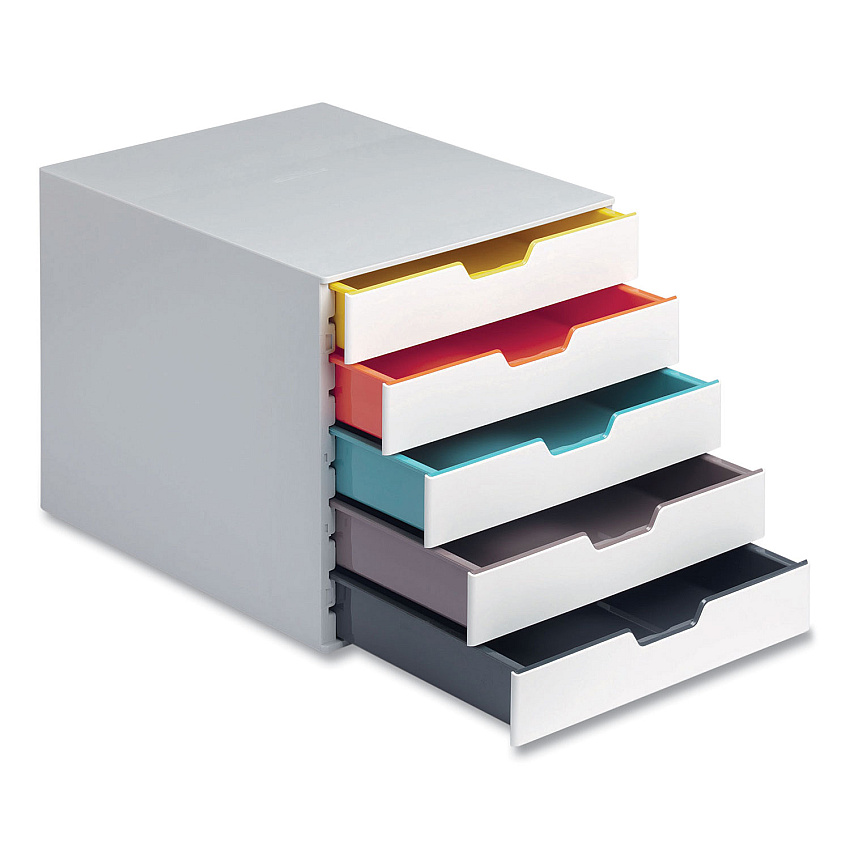 Durable Desktop Document Sorter, 5 Sections, For File Size A4 to C4, 11 x 14 x 11.5, Assorted Colors (762527)