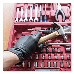 GloveWorks by AMMEX Industrial Nitrile Gloves, Powder-Free, 5 mil, Black, XX-Large, 100 Gloves/Box, 10 Boxes/Carton (GPNB49100)