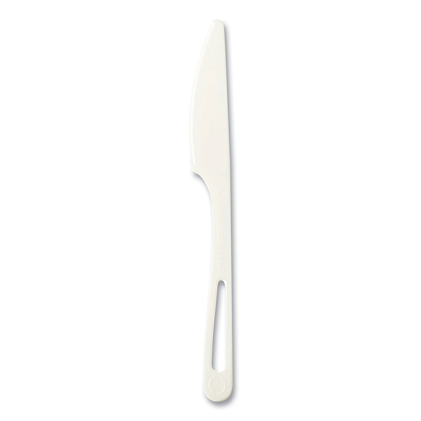 World Centric Cutlery Dispenser Refills, Knife, Plastic, White, 100/Bag, 10 Bags/Carton (KNPS6DP)