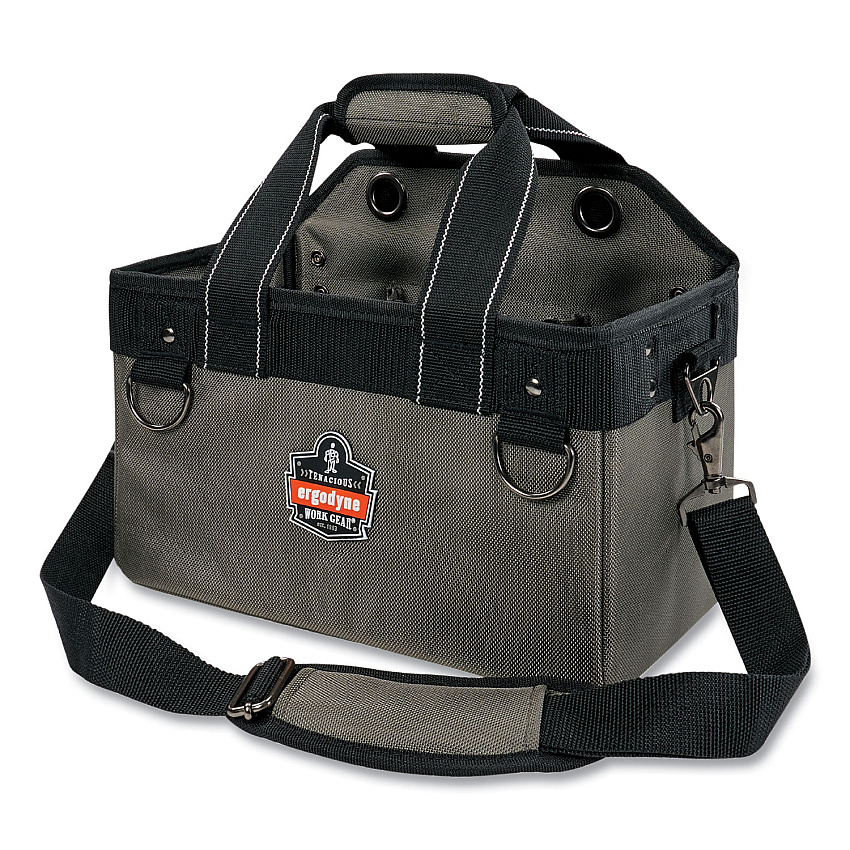 ergodyne Arsenal 5844 Bucket Truck Tool Bag with Tethering Attachment Points, 8 Compartments, 13 x 7.5 x 7.5, Gray (13742)