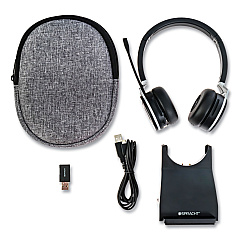 Spracht ZuM BT Prestige Headset with USB Dongle, Binaural, Over-the-Head, Black (ZUMBTP410)