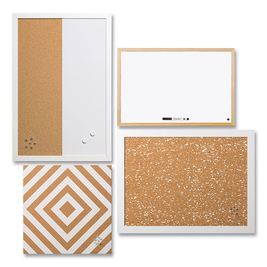 MasterVision Positive Flow Neutrals Message Board Set, Assorted Sizes and Colors, 4/Set (SOR032)