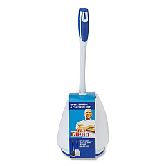 Mr. Clean Turbo Plunger and Bowl Brush Set, 12.5" Plastic Handle, 6" dia, White (440436)