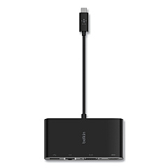 Belkin USB-C Multimedia Adapter, HDMI; Ethernet; USB-A; USB-C; VGA, 4.33", Black (AVC005BKBL)