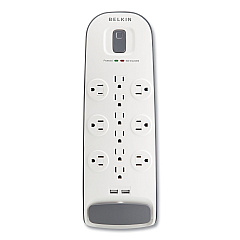 Belkin Home/Office Surge Protector, 12 AC Outlets, 6 ft Cord, 3,996 J, White/Black (BV11205006)