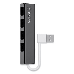 Belkin 4-Port Ultra-Slim Travel Hub, 4 Port, Nightshade/White (F4U042BT)