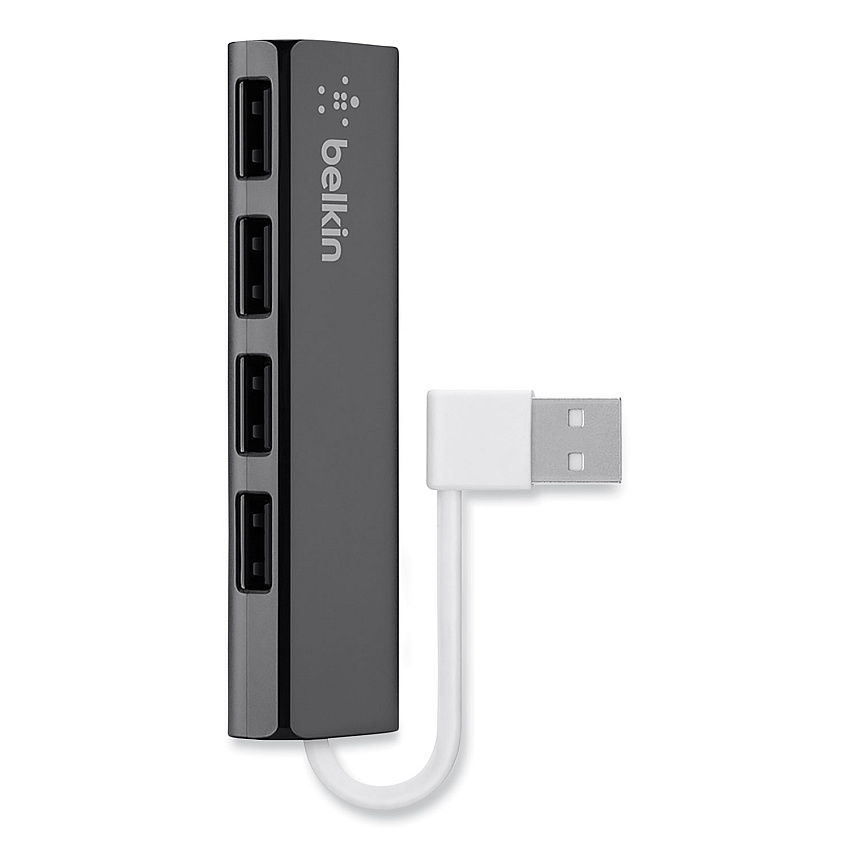 Belkin 4-Port Ultra-Slim Travel Hub, 4 Port, Nightshade/White (F4U042BT)