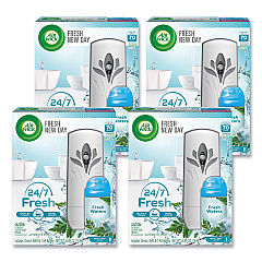 Air Wick Freshmatic Ultra Automatic Starter Kit, 5.94 x 3.31 x 7.63, White, Fresh Waters, 4/Carton (88413)