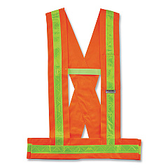 ergodyne GloWear 8140BA Class 1 Breakaway Sash, Polyester, X-Large/2X-Large, Orange (27018)