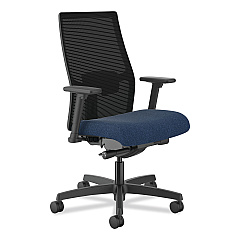HON Ignition 2.0 4-Way Stretch Mid-Black Mesh Task Chair, Supports Up to 300 lb, 17" to 21" Seat Height, Navy/Black (I2M2BMLA13TK)