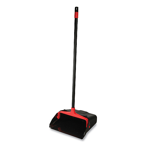 O-Cedar Commercial Maxi-Plus Lobby Dust Pan with Rear Wheels, 13 x 35, 30" Handle, Plastic, Black, 6/Carton (CB962082)