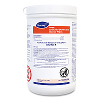 Diversey Avert Sporicidal Disinfectant Cleaner Wipes, 6 x 7, Chlorine Scent, 160/Canister, 12/Carton (100895790)