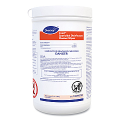 Diversey Avert Sporicidal Disinfectant Cleaner Wipes, 6 x 7, Chlorine Scent, 160/Canister, 12/Carton (100895790)
