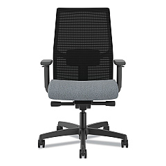 HON Ignition 2.0 4-Way Stretch Mid-Back Mesh Task Chair, Gray Adjustable Lumbar Support, Basalt/Black (I2M2BMLA25TK)