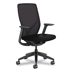 HON Flexion Mesh Back Task Chair, Supports Up to 300lb, 14.81" to 19.7" Seat Height, Black Seat/Back/Base (FXT0STAMC10T)