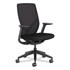HON Flexion Mesh Back Task Chair, Supports Up to 300 lb, 14.81" to 19.7" Seat Height, 24" Back Height, Black (FXT0STAMU10T)