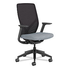 HON Flexion Mesh Back Task Chair, Supports Up to 300 lb, 14.81" to 19.7" Seat Height, Black/Basalt (FXTSAMAX25NL)